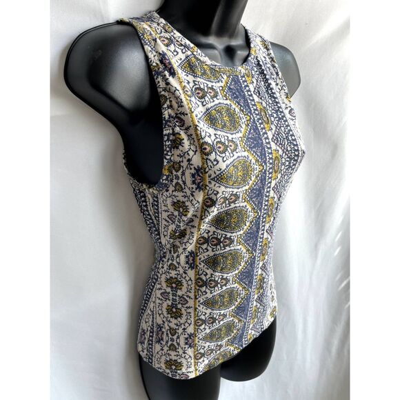 Intimately Free People Paisley Cotton Tank Top Sze XS Boho Keyhole Back Bohemian - Picture 5 of 10